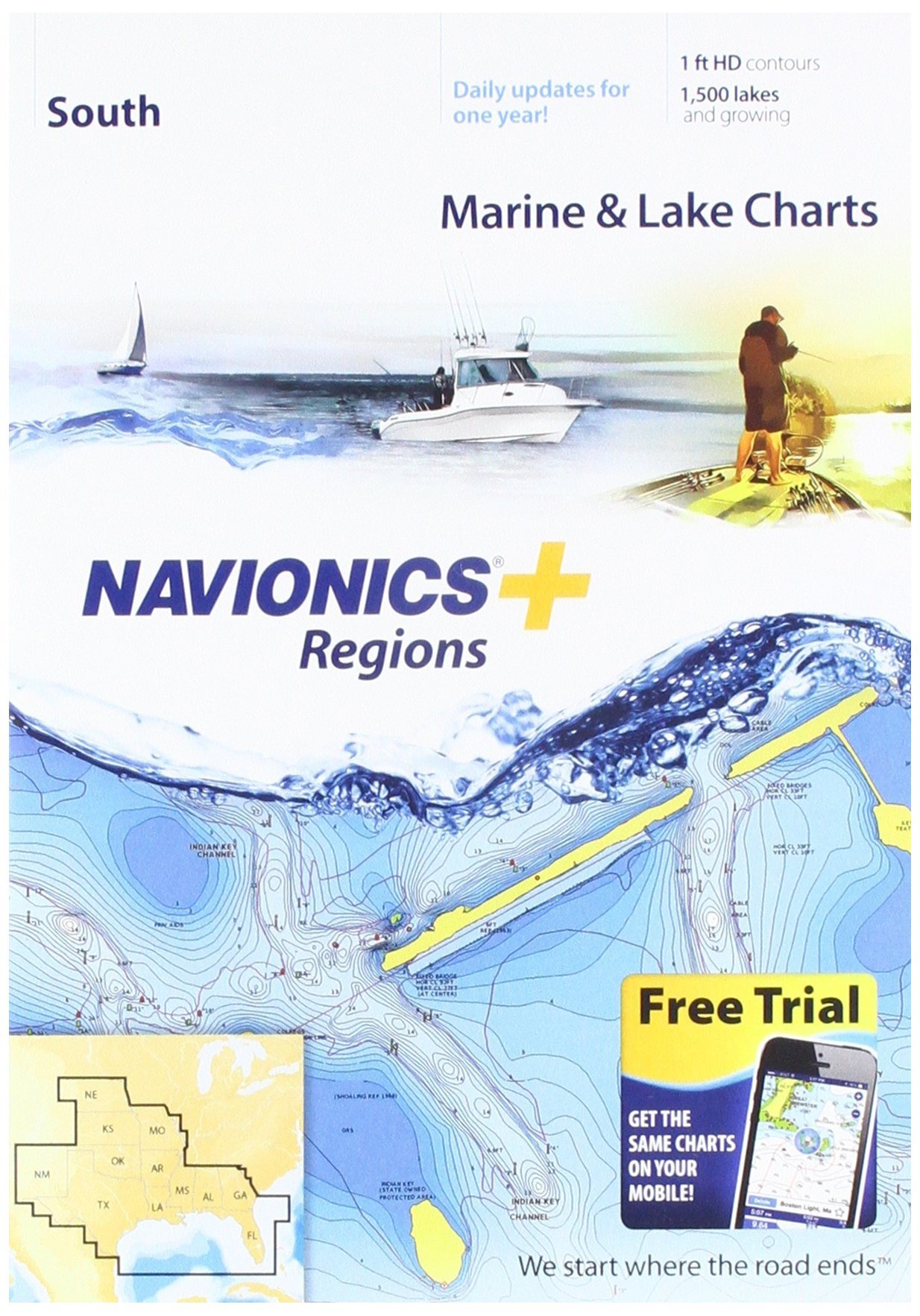 Navionics SD/MSD의 Plus Regions South Marine 및 Lake 차트...