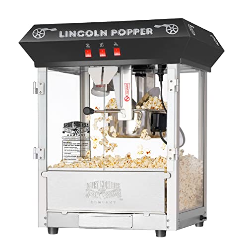 Great Northern Popcorn Company 블랙 바 스타일 링컨 8온스 앤티크 팝콘 기계(바 스타일)