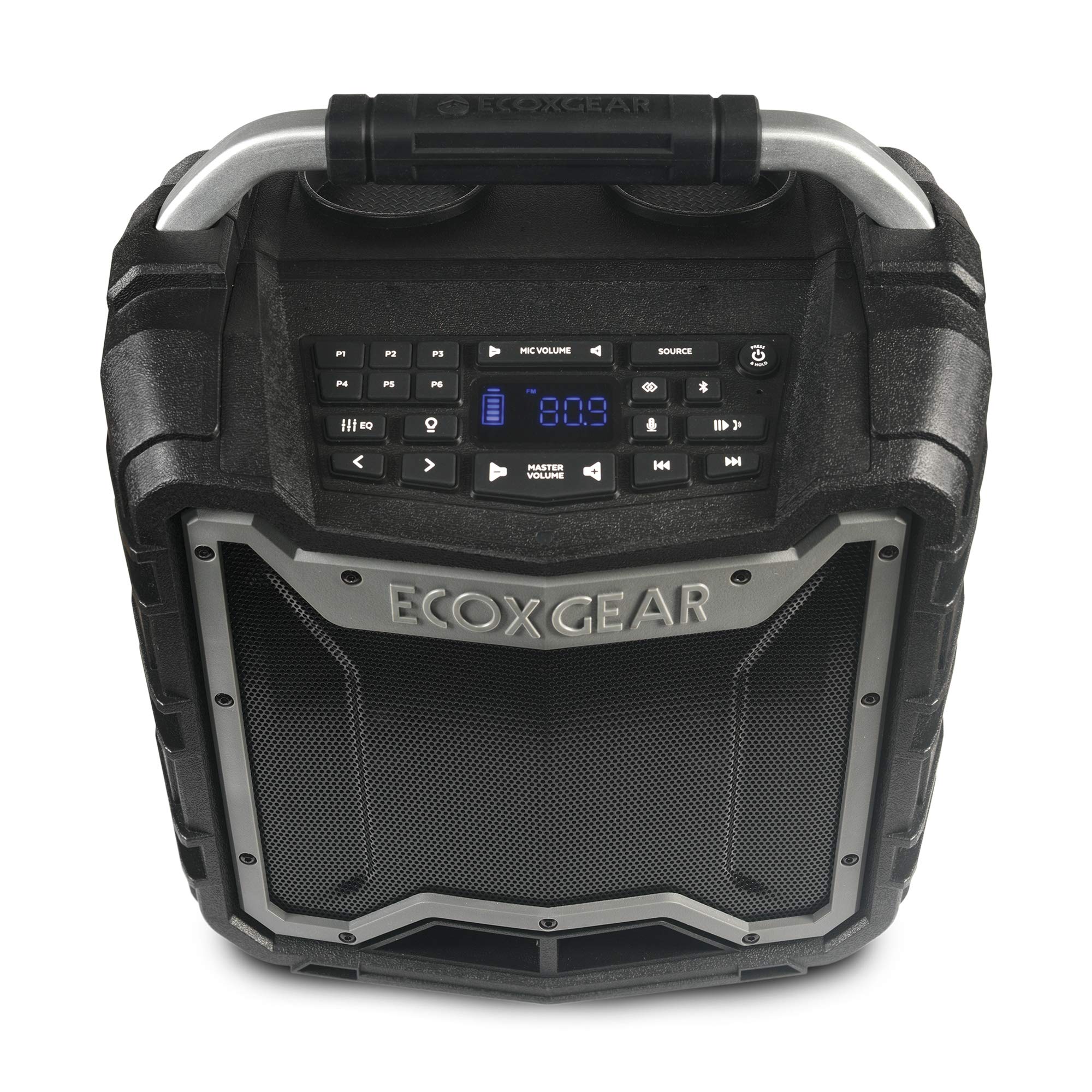 ECOXGEAR EcoTrek GDI-EXTRK210 견고한 방수 플로팅 휴대용 블루투스 무선 100와트 스테레오 스마트 스피커 및 PA 시스템(회색)