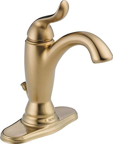 Delta Faucet Linden Single Hole Bathroom Faucet, Gold B...