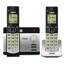 Vtech 발신자 표시 기능이 있는  CS5129-2 DECT 6.0 셀 2 핸드셋 무선 응답 시스템에 연결