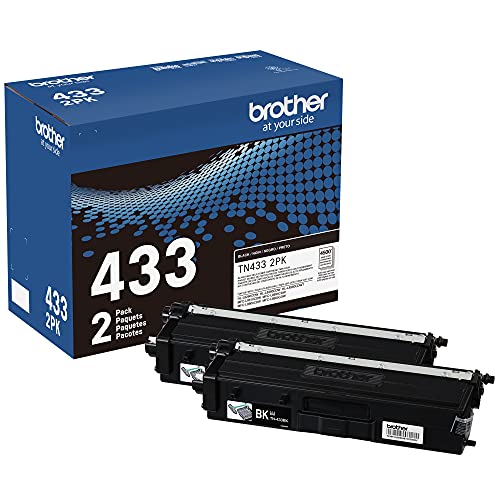 Brother 정품 대용량 블랙 토너 카트리지 트윈 팩 TN433 2팩(TN4332PK)