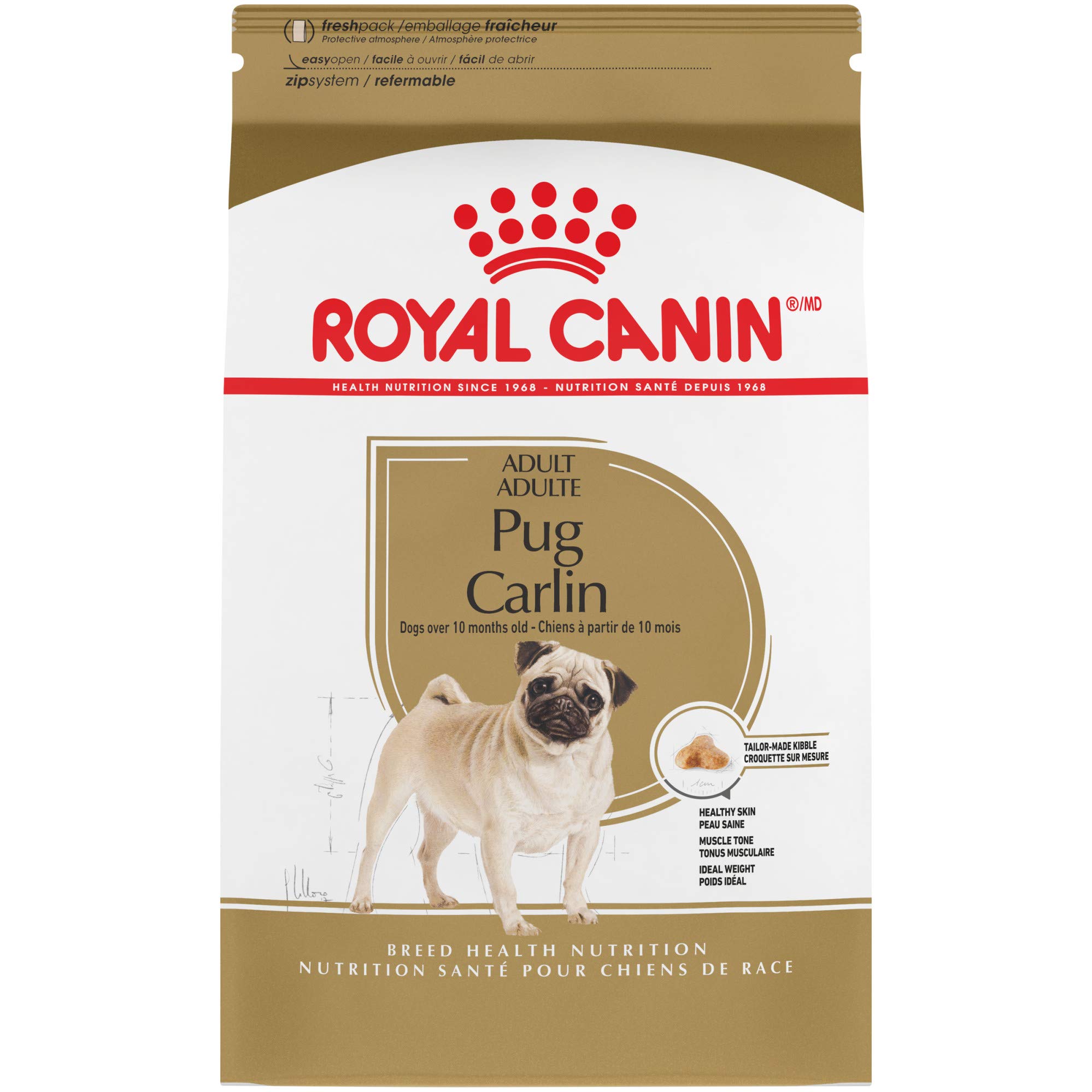 Royal Canin 품종 건강 영양 퍼그 성인 건조 개 식품...