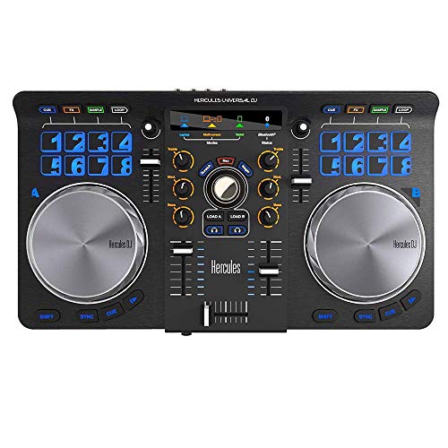 Hercules DJ 헤라클레스 유니버설 DJ | 완전한 DJ 소프트웨어 DJUCED가 포함된 무선 태블릿 및 스마트폰 통합이 포함된 Bluetooth + USB DJ 컨트롤러