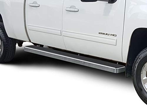 APS iBoard 러닝 보드 6인치 맞춤 맞춤 2007-2018 Chevy Silverado Sierra & 2019 2500 HD 3500 HD 크루 캡(07 클래식 제외)(19 1500 LD 포함)(Nerf Bars Side Steps Side Bars)