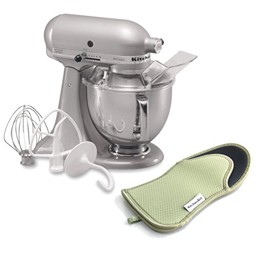 KitchenAid KSM150PSMC 아티잔 시리즈 5-Qt. 쏟아지는 실드가 있는 스탠드 믹서 - 메탈릭 크롬