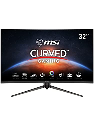 MSI Optix AG321CQR 16:9 종횡비 눈부심 방지 매우 좁은 베젤 1ms 2560 x 1440(QHD) 165Hz 재생률 기울기 조정 Free Sync 32' 곡면 게이밍 모니터