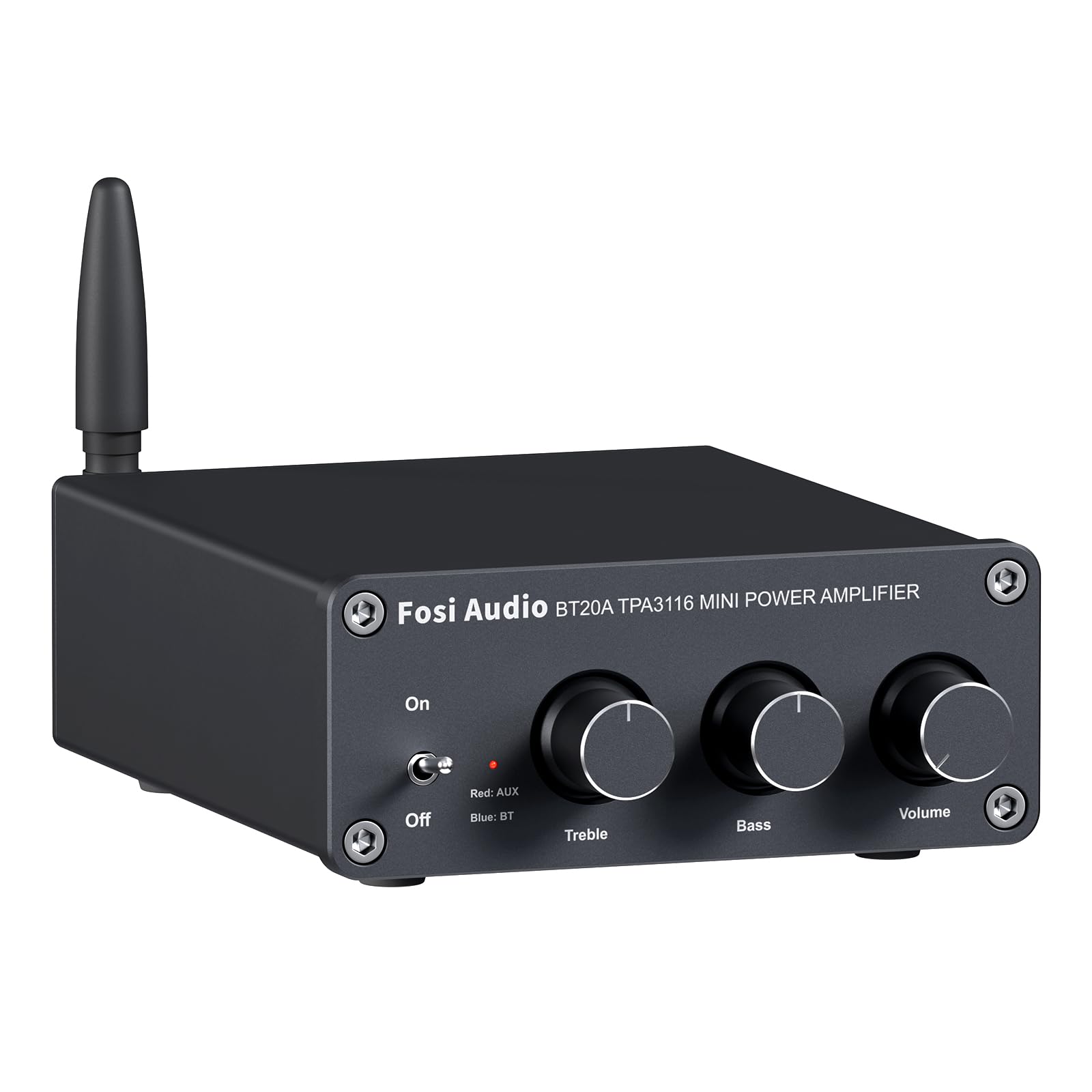  Fosi Audio BT20A Bluetooth 5.0 스테레오 오디오 2채널 증폭기 수신기 홈 스피커용 미니 Hi-Fi 클래스 D 통합 앰프 2.0 채널 저음 및 고음 제어 기능이 있는 100W x 2...