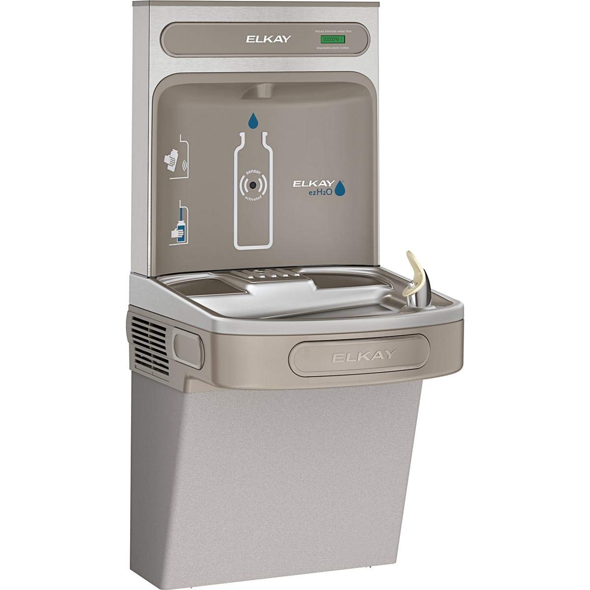 Elkay EZS8WSLK EZH2O Bottle Filling Station with Single ADA Cooler, Non-Filtered 8 GPH, 46.30 x 18.30 x 19.00 inches, Light Gray Granite