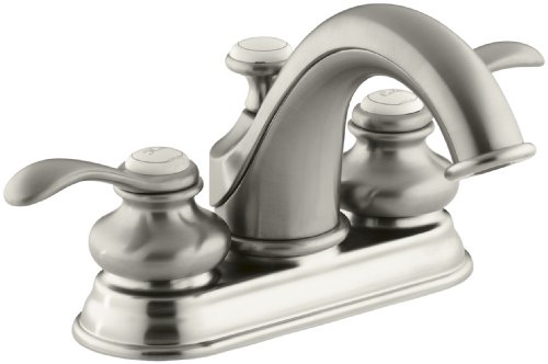KOHLER Fairfax K-12265-4-CP 유광 크롬 소재의 금속 배수 어셈블리가 있는 손잡이 2개가 있는 넓은 욕실 수전