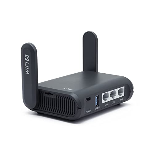  GL.iNET GL-AXT1800(Slate AX) 호텔 및 공공 네트워크용 휴대용 Wi-Fi 6 여행용 라우터 확장기/리피터 | VPN 클라이언트 및 서버 | WiFi와 이더넷 간의 커넥터 | OpenWrt...