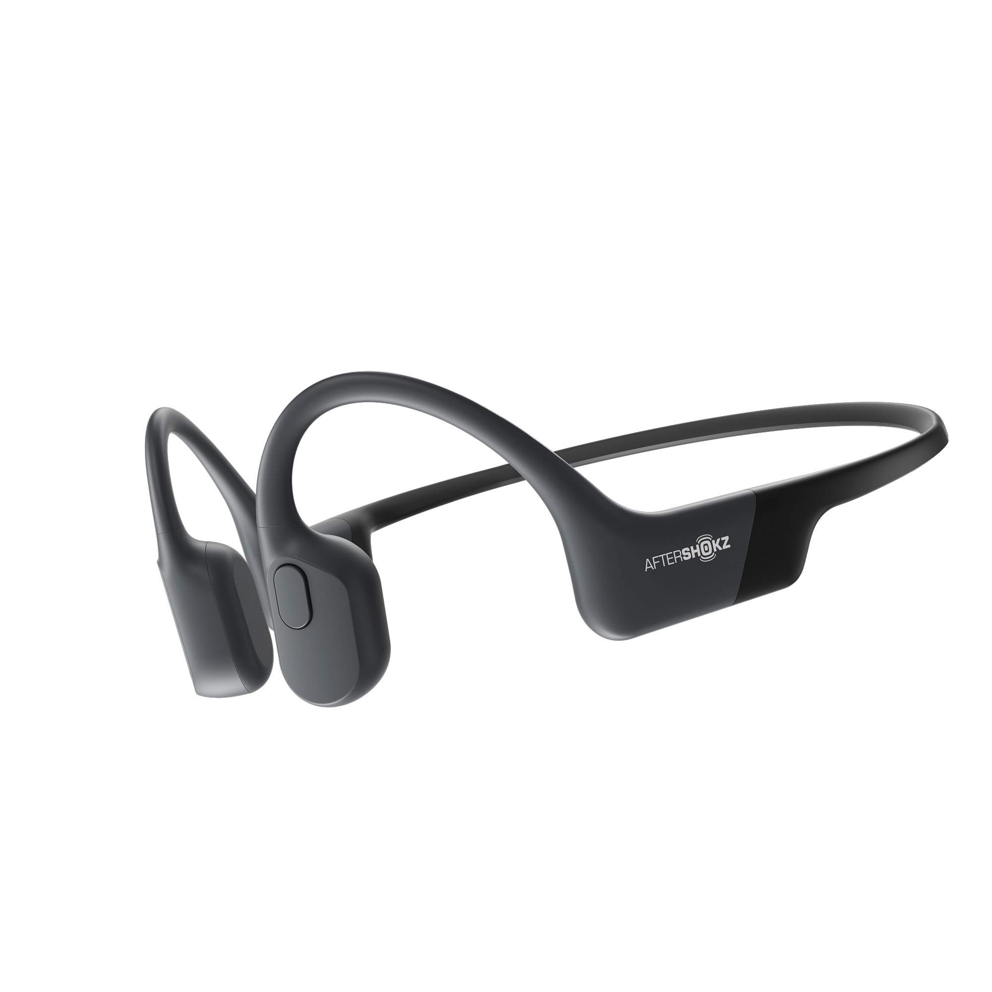 Aftershokz Aeropex(Shokz OpenRun으로 브랜드 변경) - 개방형 Bluetooth 골전도 스포츠 헤드폰 - 운동 및 달리기용 땀 방지 무선 이어폰 - 내장 마이크