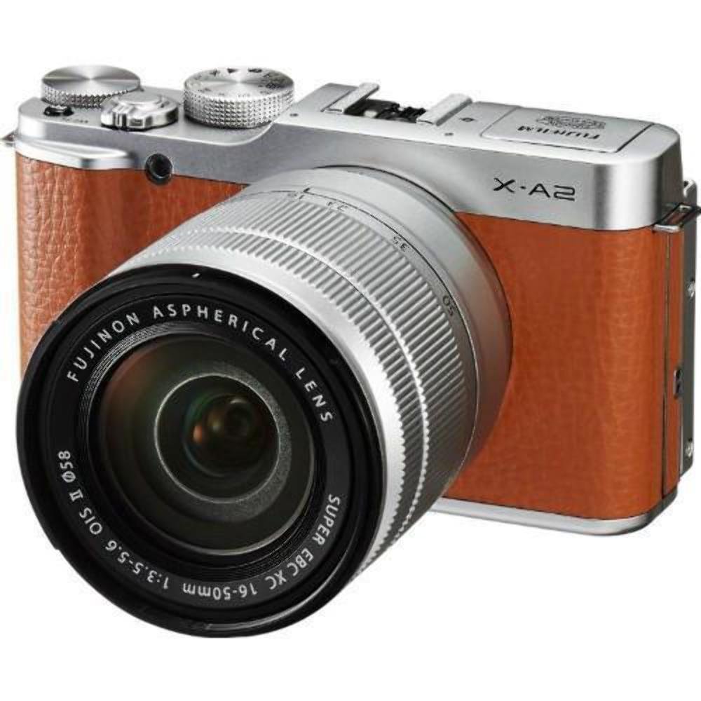 EBasket Fujifilm X-A2 미러리스 디지털 카메라 (16-50mm 렌즈 포함) (브라운)-국제 버전 (보증 없음)