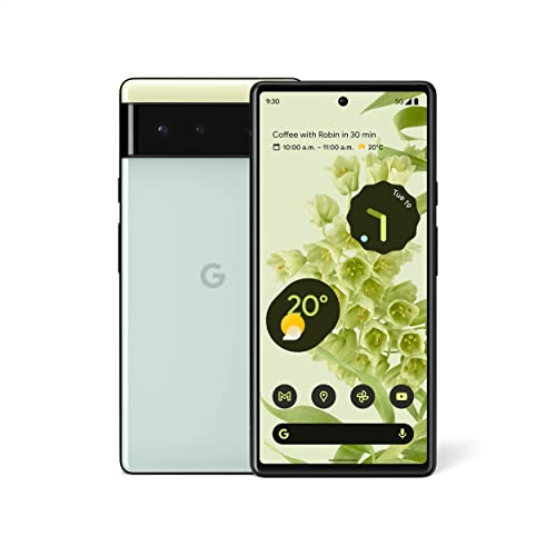 Google Pixel 6 5G 128GB 8GB RAM 공장 잠금 해제(GSM 전용 | CDMA 없음 - Verizon/Sprint와 호환되지 않음) 국제 버전 - Sorta Seafoam