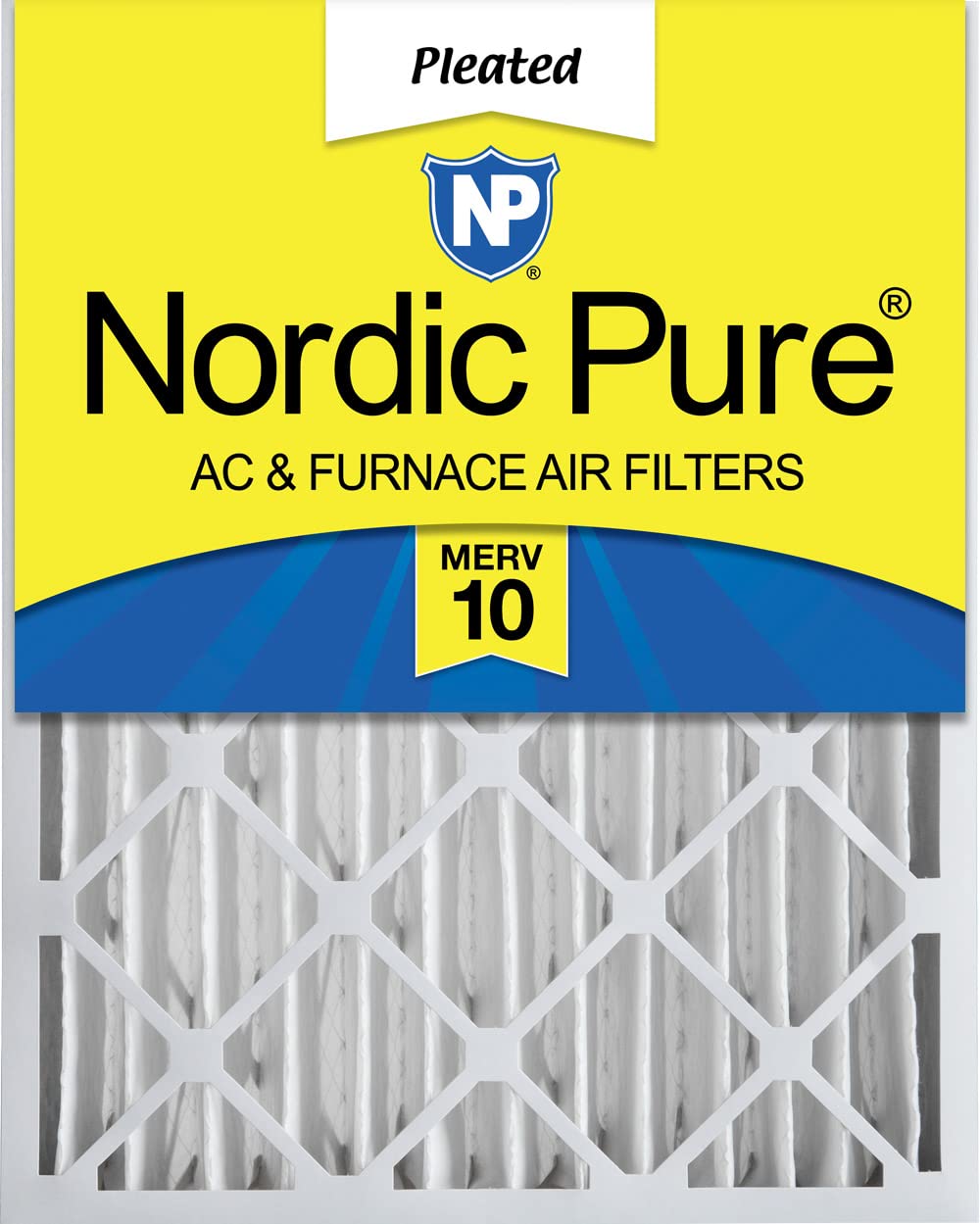 Nordic Pure 20x25x4(실제 깊이 3-5/8) MERV 10 주름 AC 전기로...