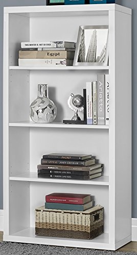 Monarch Specialties White Hollow-Core 48 Inch Bookcase ...